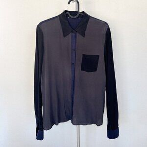Equipment Signature Botton Down Silk Shirt Size S